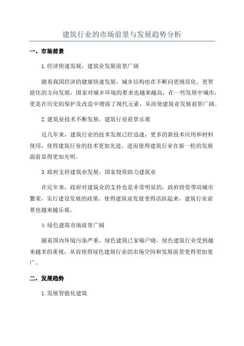 建筑行业的市场前景与发展趋势分析