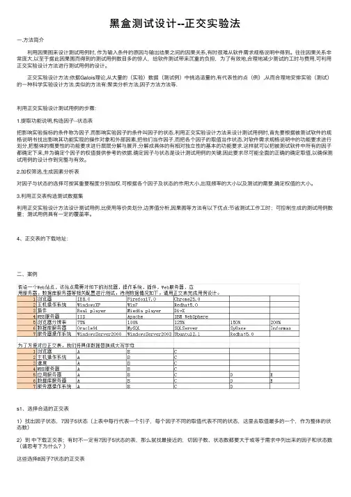 黑盒测试设计--正交实验法