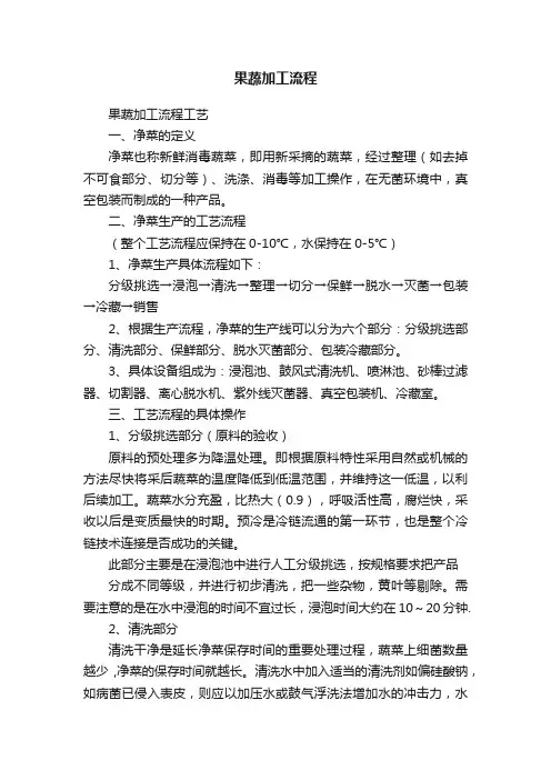 果蔬加工流程