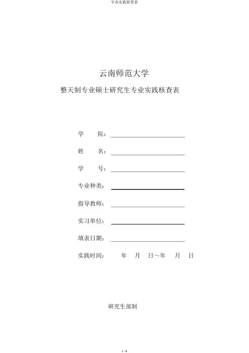 专业实践考核表