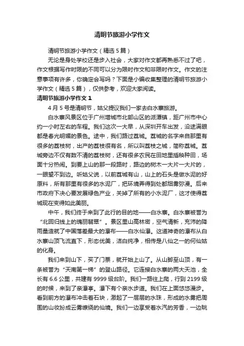清明节旅游小学作文（精选5篇）