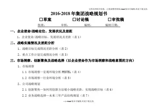2020年集团战略规划书(BLM)