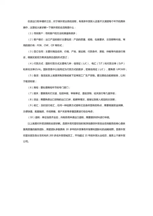 做外贸的流程是什么