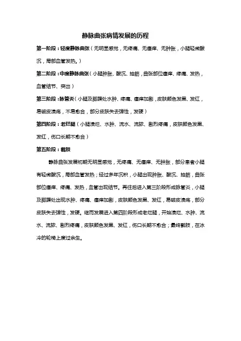 静脉曲张病情发展的历程