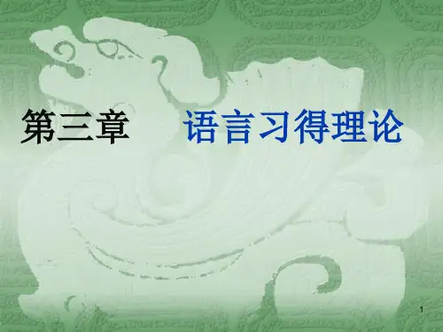 第三章-对外汉语-第二语言习得理论1课件PPT