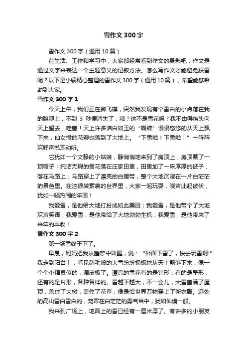 雪作文300字