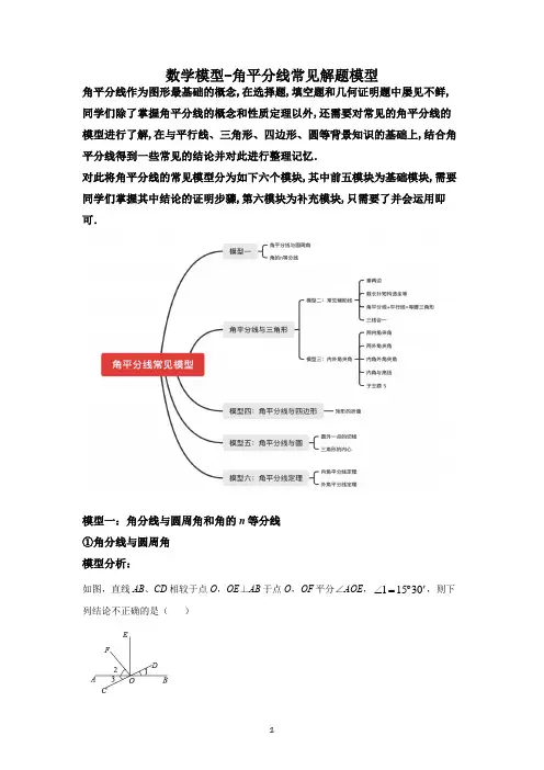 初中数学几何模型之角平分线模型