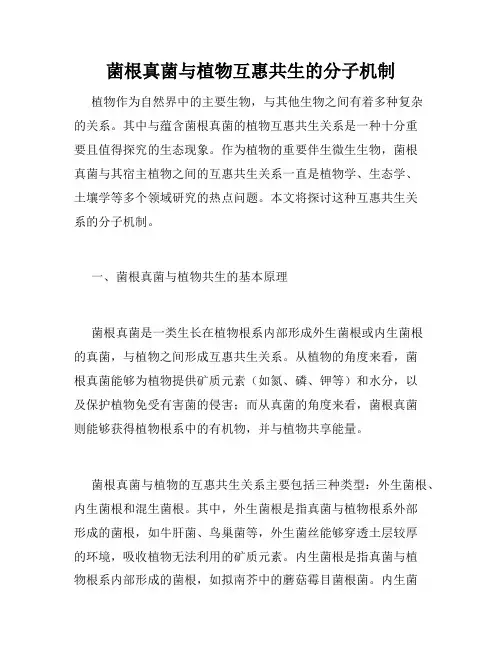 菌根真菌与植物互惠共生的分子机制