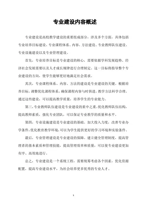 专业建设内容概述