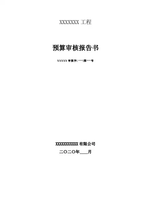 预算审核报告书(范本)