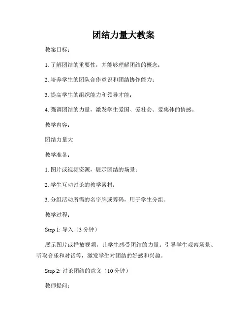 团结力量大教案