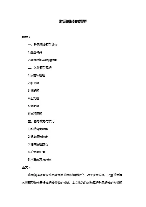 雅思阅读的题型