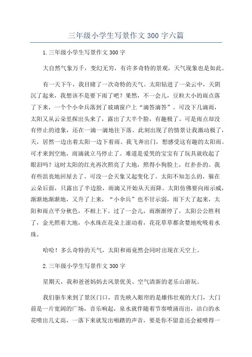 三年级小学生写景作文300字六篇