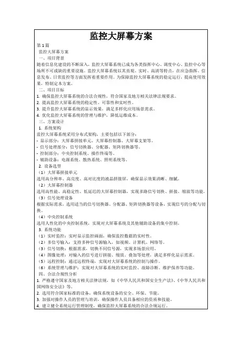 监控大屏幕方案