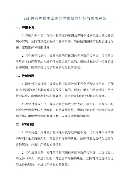 SMT再流焊接中常见的焊接缺陷分析与预防对策