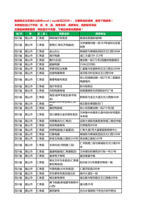 2020新版四川省眉山市仁寿县数码商城工商企业公司商家名录名单联系电话号码地址大全102家