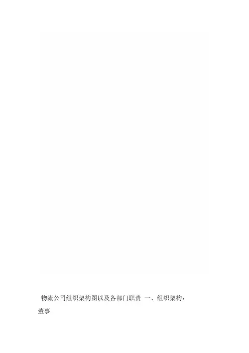 物流公司组织架构图及部门职责