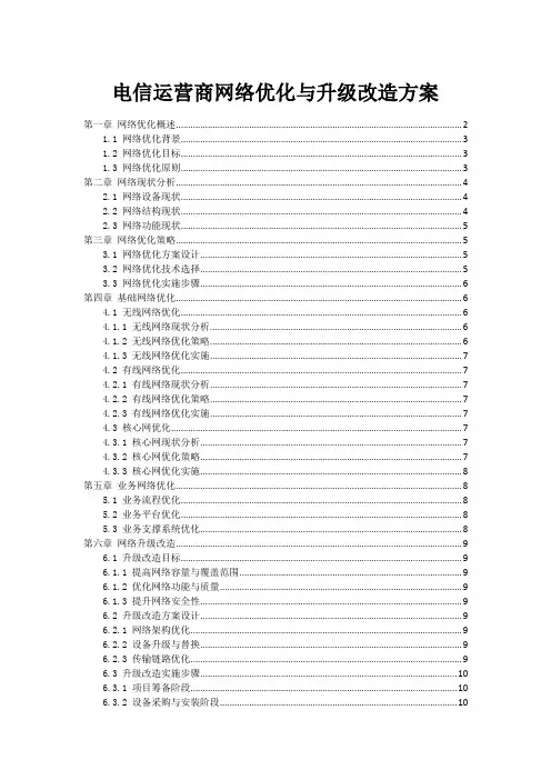 电信运营商网络优化与升级改造方案