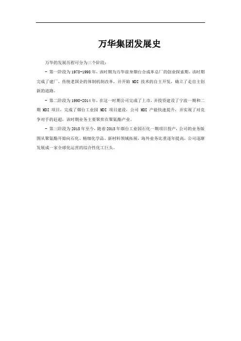 万华集团发展史
