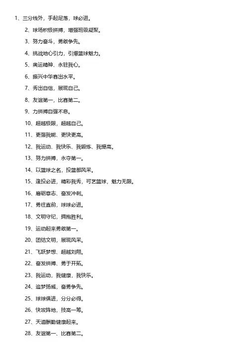 关于篮球比赛的宣传语