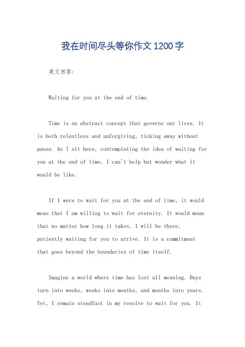 我在时间尽头等你作文1200字