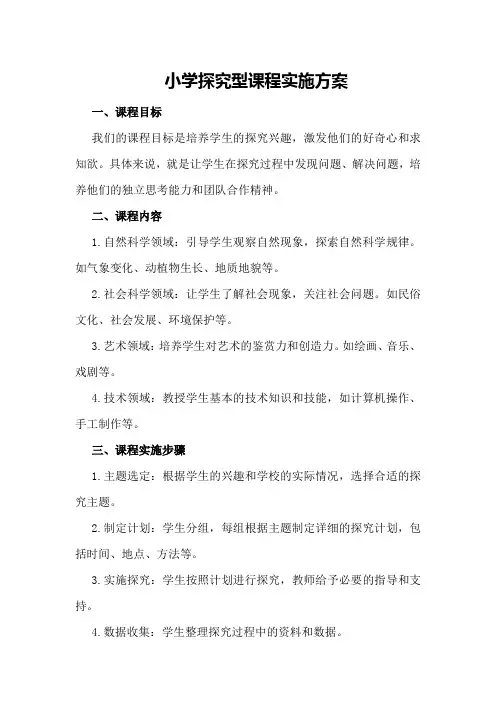小学探究型课程实施方案