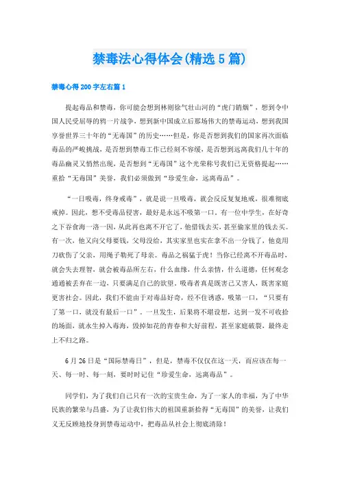 禁毒法心得体会(精选5篇)