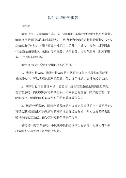 软件系统研究报告