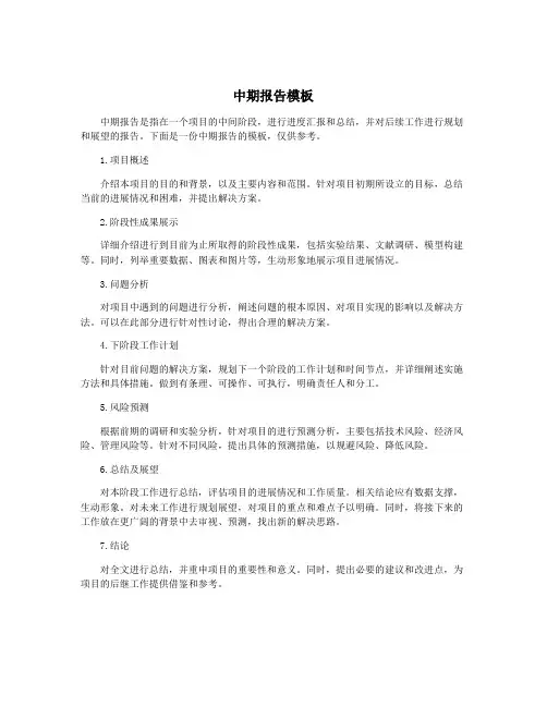 中期报告模板