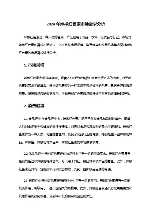 2024年辣椒红色素市场需求分析