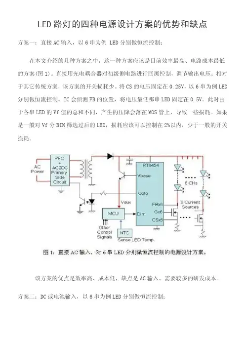 LED路灯的四种电源设计方案的优势和缺点