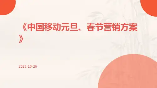 中国移动元旦、春节营销方案