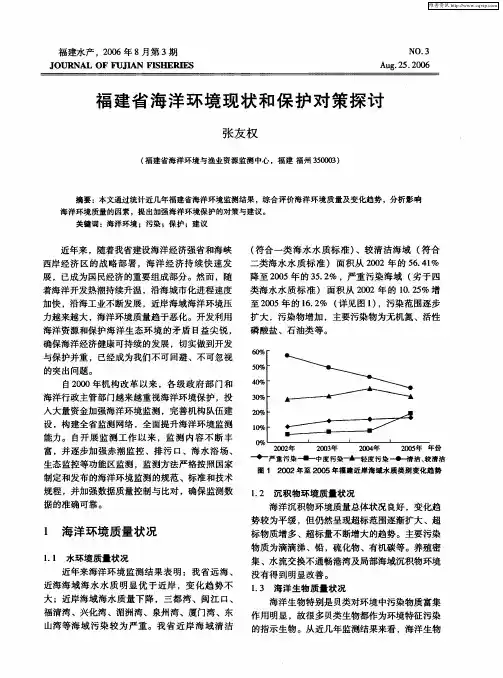 福建省海洋环境现状和保护对策探讨