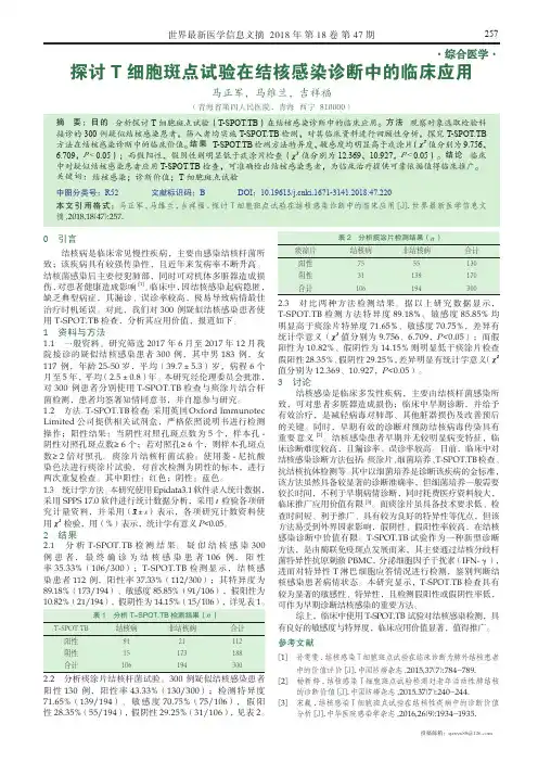 探讨T细胞斑点试验在结核感染诊断中的临床应用