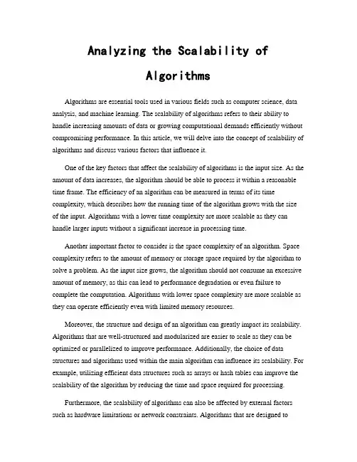 Analyzing the Scalability of Algorithms