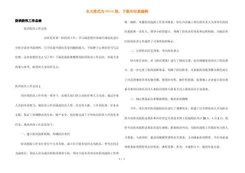 防洪防汛工作总结
