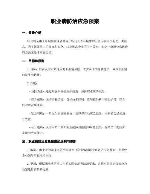 职业病防治应急预案