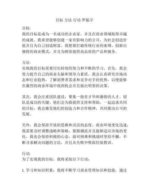目标 方法 行动 罗振宇