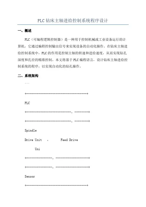 PLC钻床主轴进给控制系统程序设计
