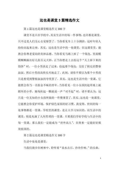 这也是课堂3篇精选作文