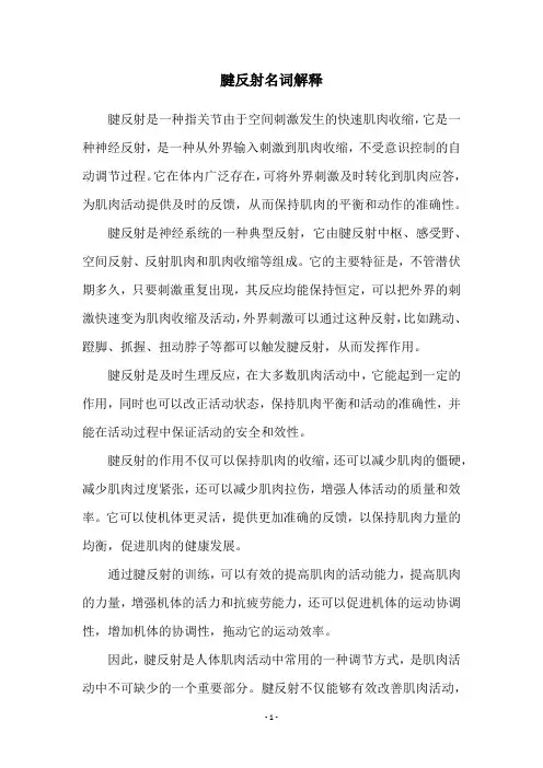 腱反射名词解释