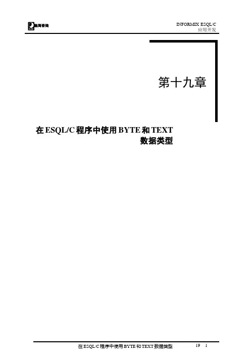 19.在ESQL／C程序中使用BYTE和TEXT数据类型