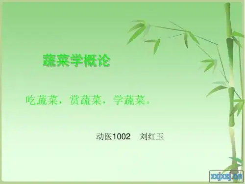 蔬菜学概论1