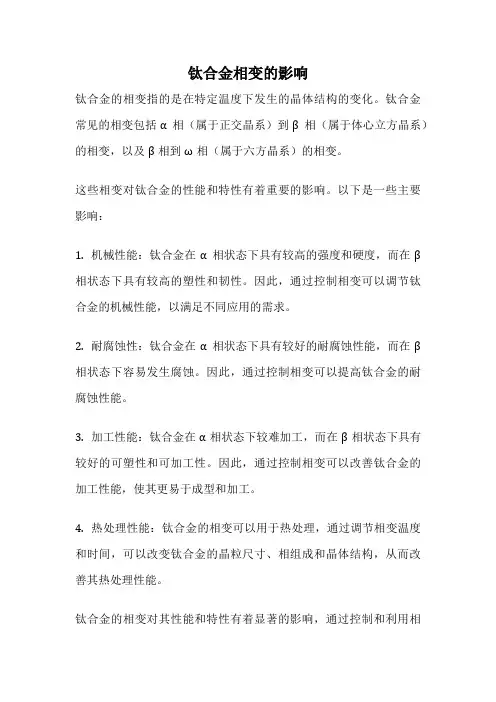 钛合金相变的影响