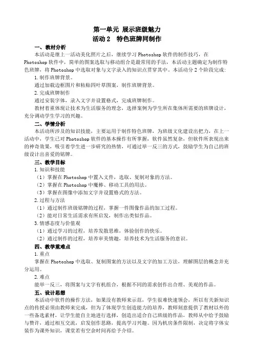 活动1.2 特色班牌同制作