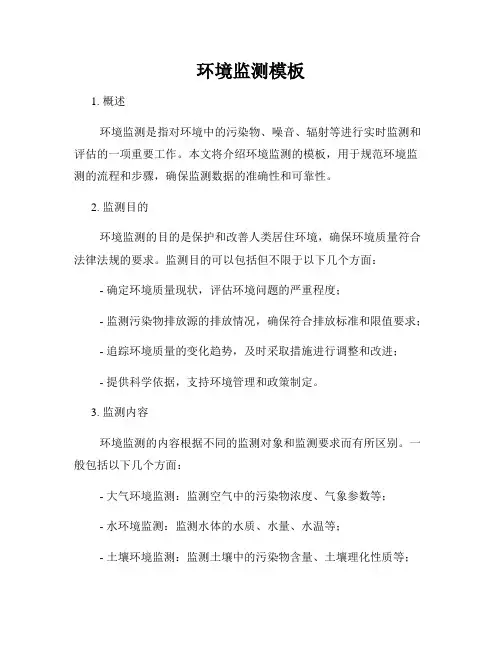 环境监测模板