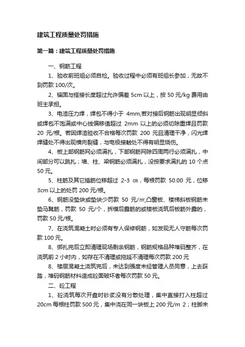 建筑工程质量处罚措施