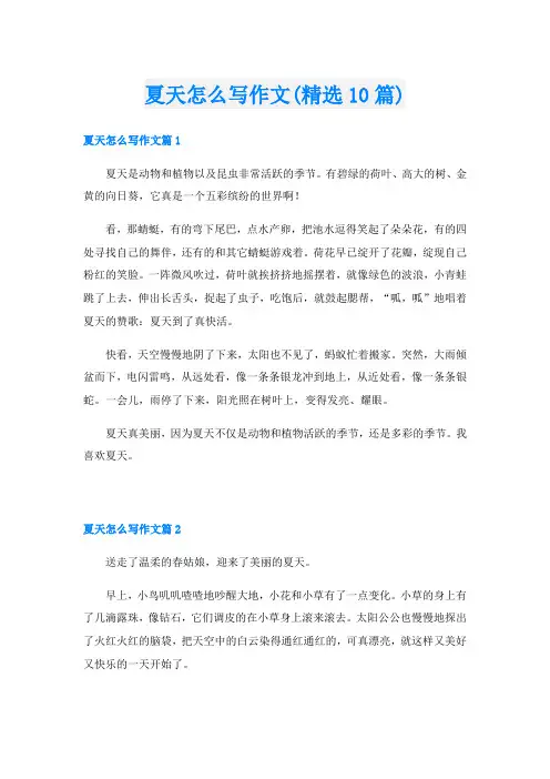 夏天怎么写作文(精选10篇)