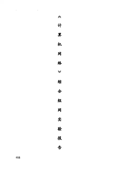 综合组网实验   实验报告