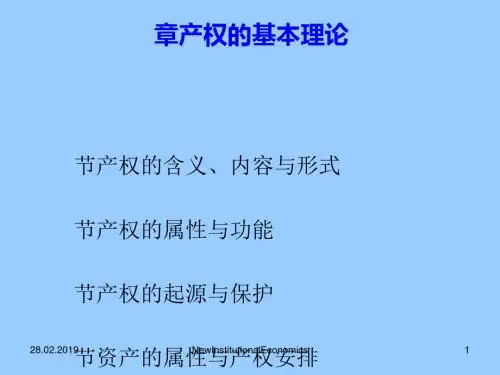 产权的基本理论教材(PPT 58张)